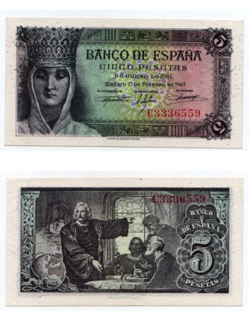 85 eur  1 peseta 1943 plancha